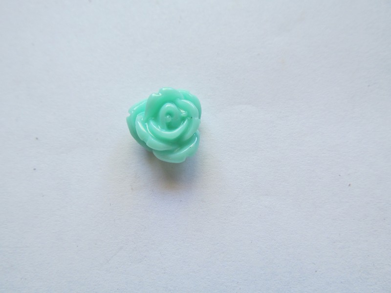 (image for) Greenish/Turquoise Glue On Rose 1/2" #FL63 - Click Image to Close